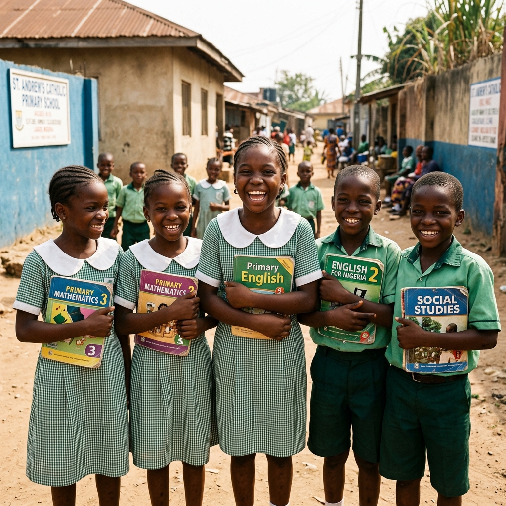 Nigerian children supported by IYKON Global Foundation